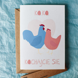 Kartka ślubna „Ko, ko, kochajcie się”