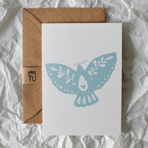 Kartka "Gołębica" - niebieska