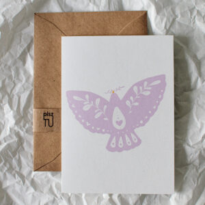 Kartka "Gołębica" - różowa