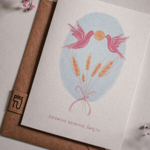 kartka komunijna Kłosy piszTU